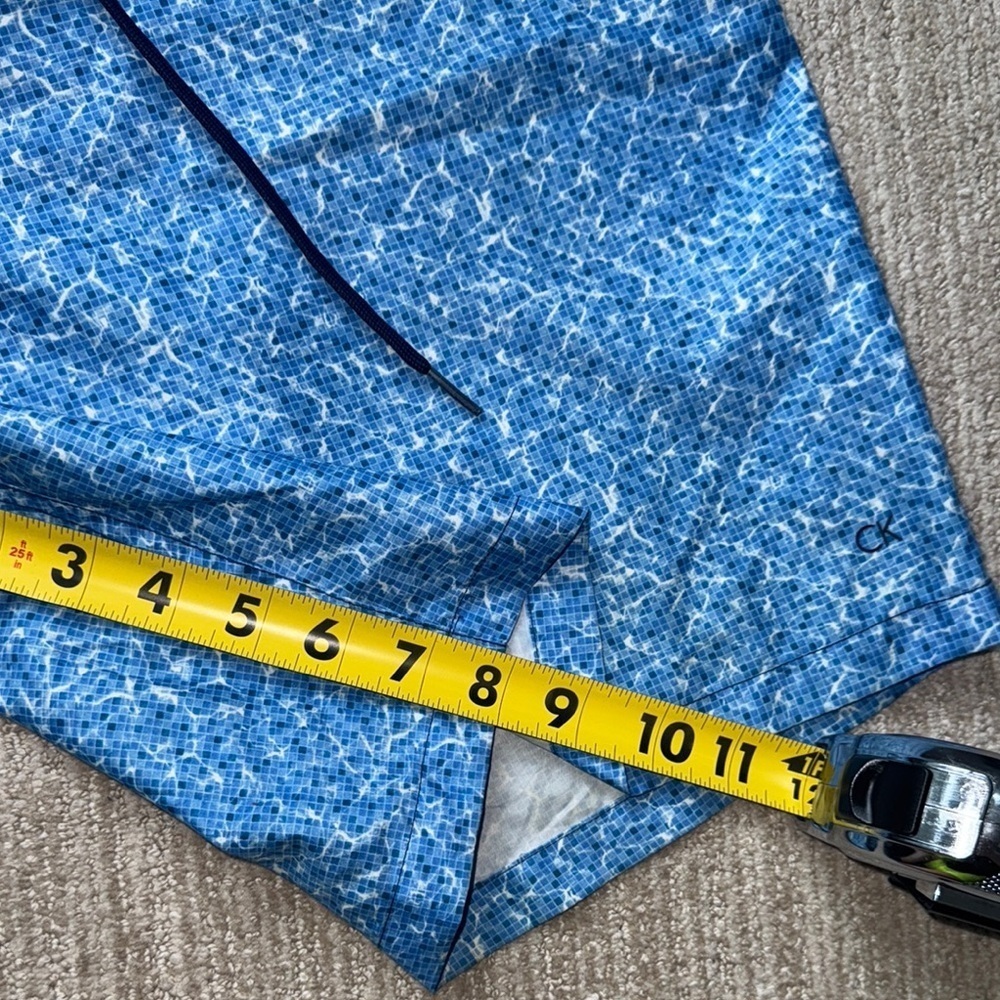 Calvin Klein Blue Swim Trunks Men’s Size L Drawstring Pockets Mesh Liner - Picture 6 of 10